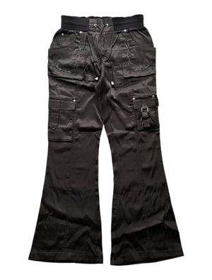 2000s Vkei Ozz Croce Gothic Nylon Flared Pants