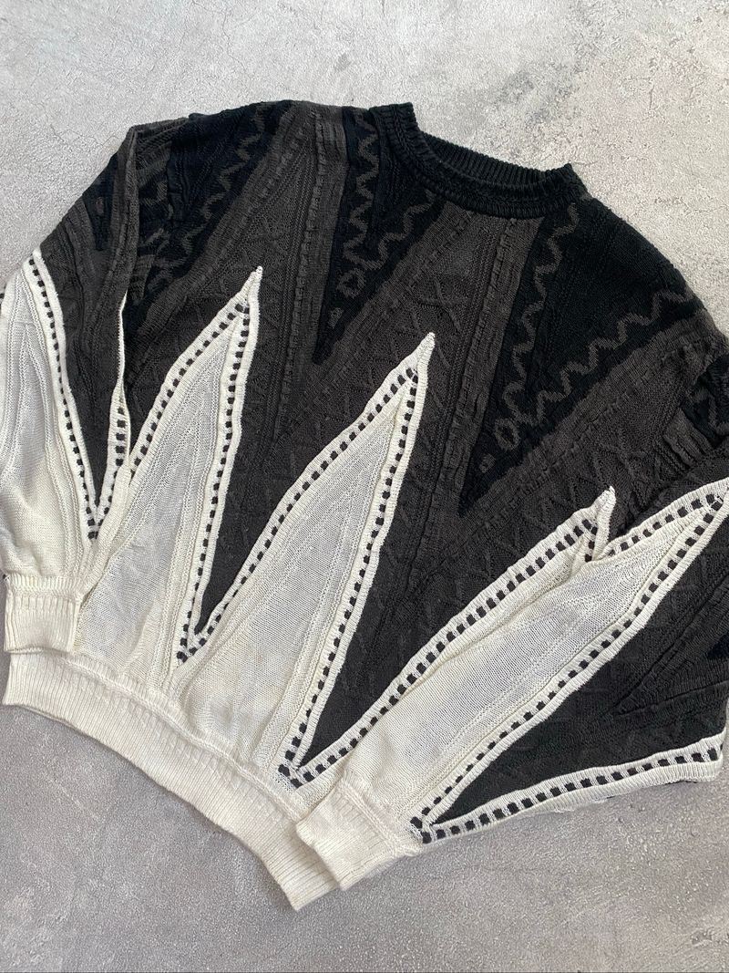 1990’s Dolce Elegante 3D Knitted  Sweater Coogi Style, foto 2