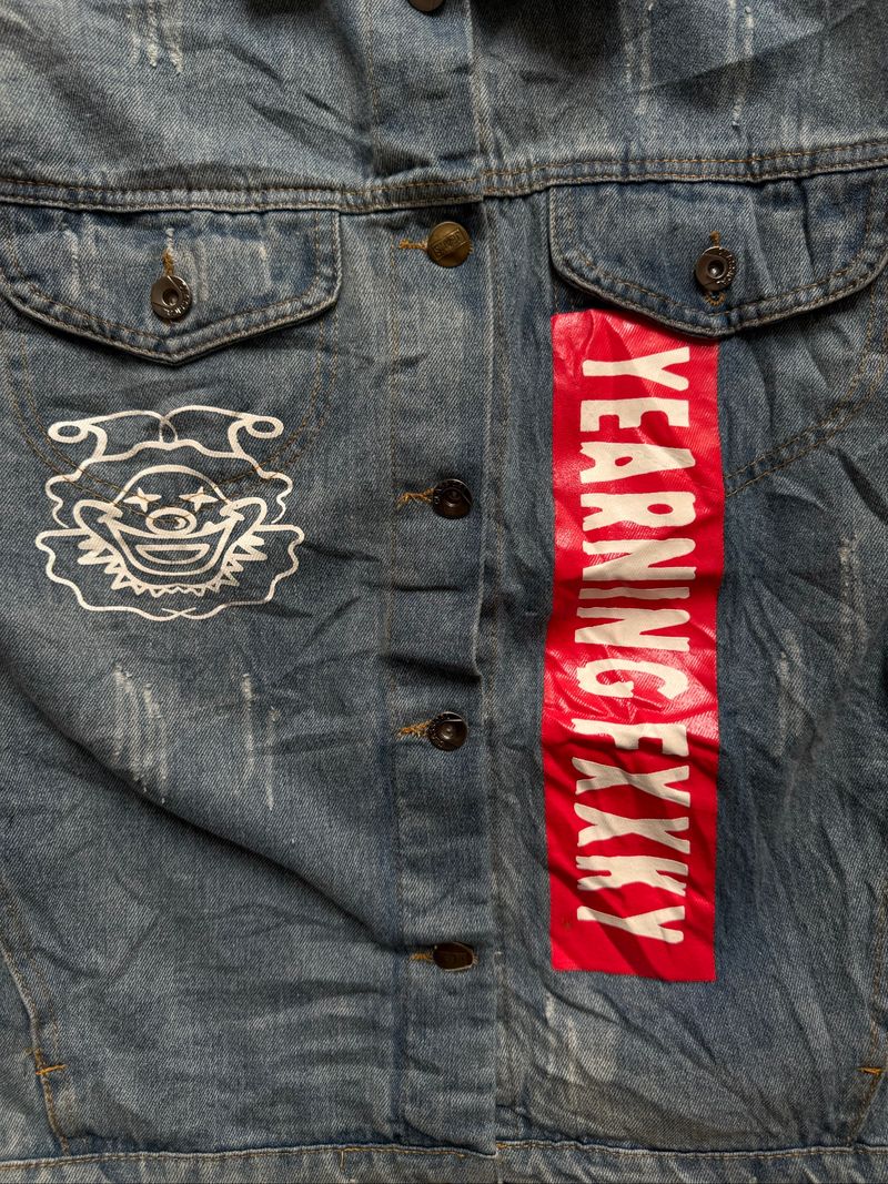 JAPAN WORK DENIM JACKET (clown red art), foto 2