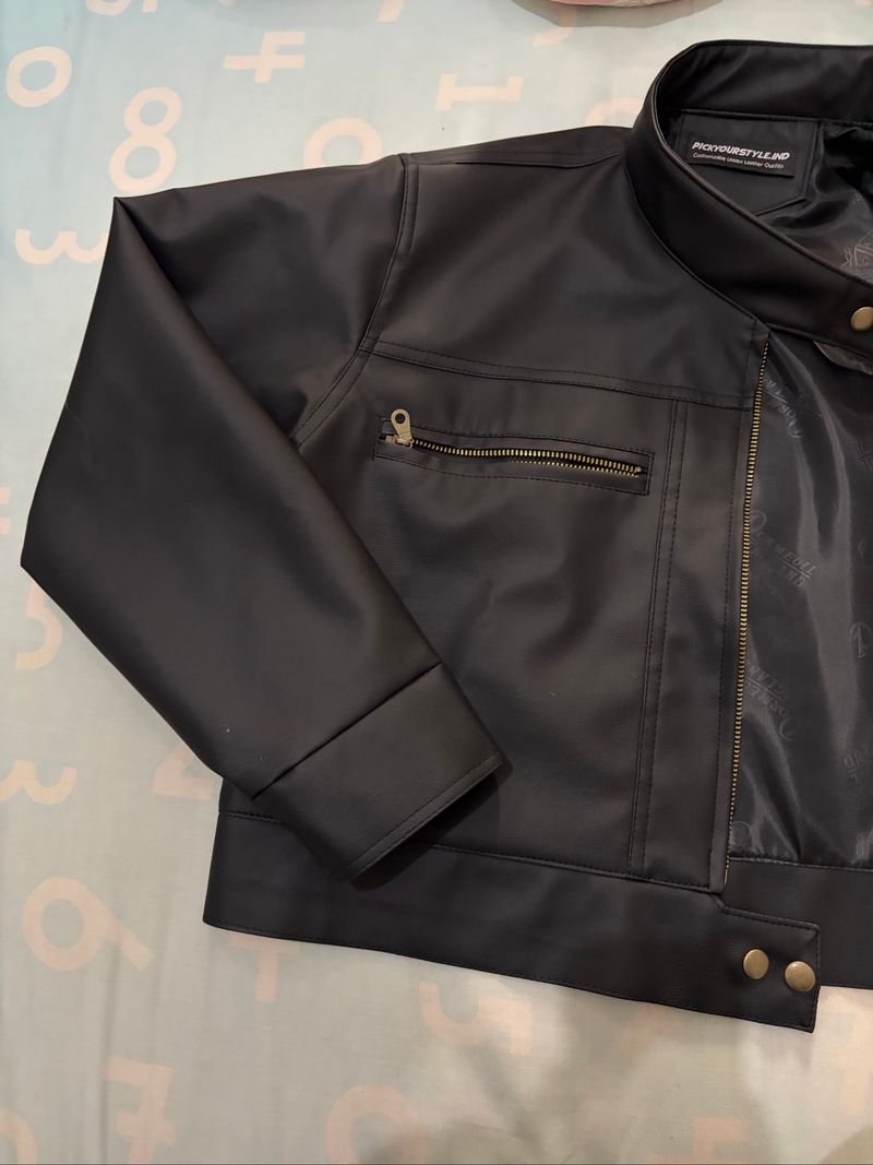 black leather jacket jaket kulit hitam, foto 5