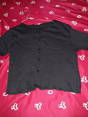 Cardigan waffle, hitam, allsize