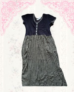 Cottage core black dress wool
