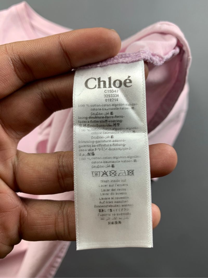 Chloe Pink Heart Logo Cropped Tee (M), foto 9