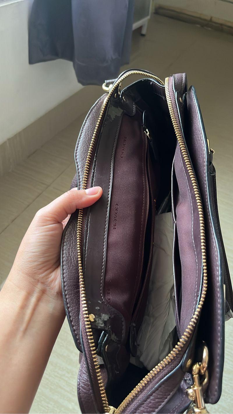 Preloved coach morgot leather maroon original, foto 6