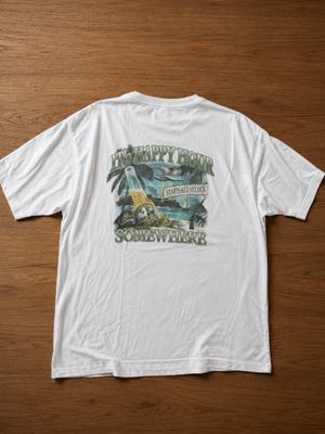 Vintage fading graphic tee Newport blue