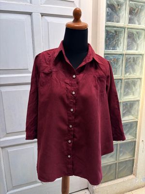 Kemeja Batwing Maroon