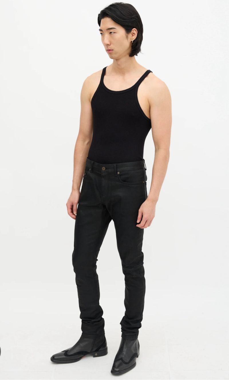 Saint laurent black waxed jeans, foto 2