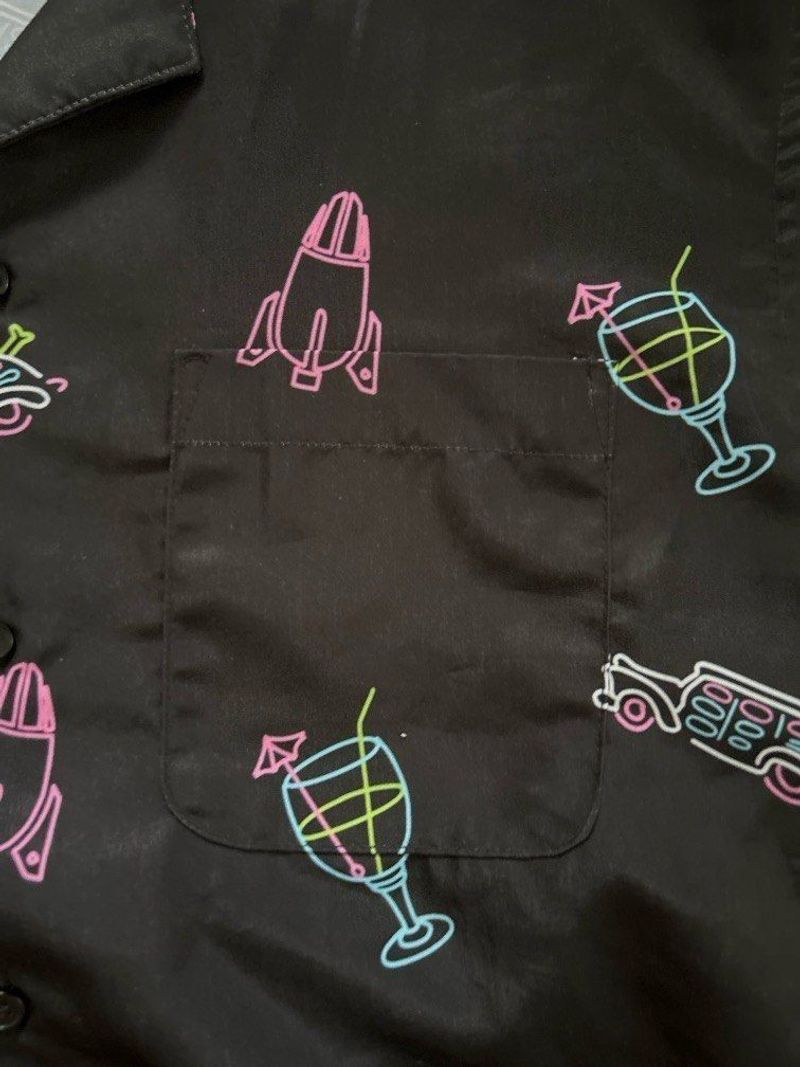 Cosmonauts 72*52 kemeja black hitam, foto 3