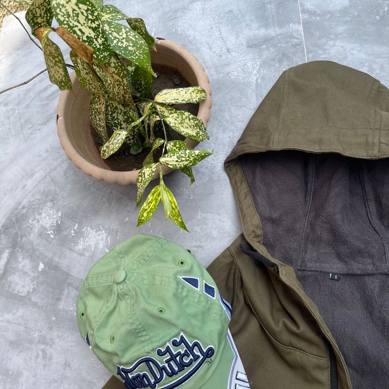 Fieldcore Gorpcore Grunge Puffer jacket Pria tan navy, foto 5