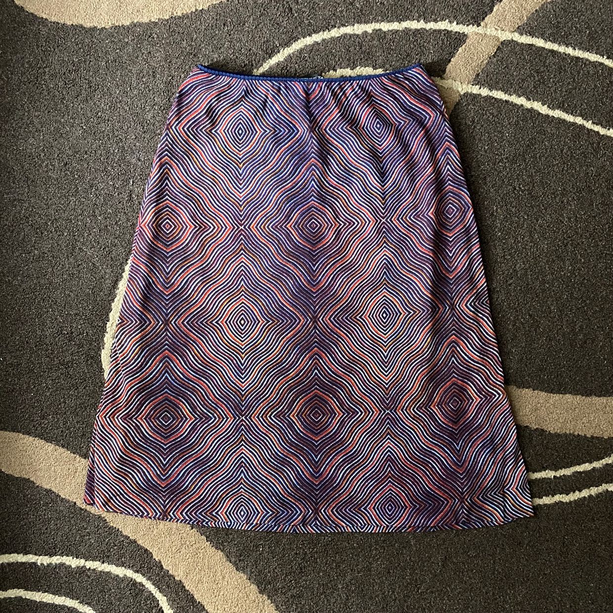 Vivienne tam multicolor printed mid skirt