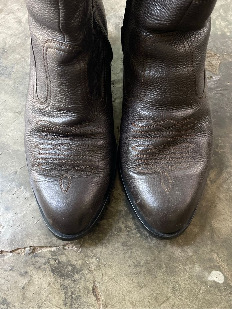 Brown Western Leather Boots Zipp, foto 4