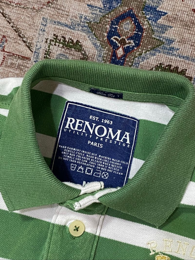 Y2k poloshirt fitted stripe pattern good colour Renoma, foto 9