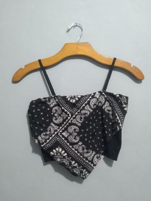 Coquette Crop top Wanita black