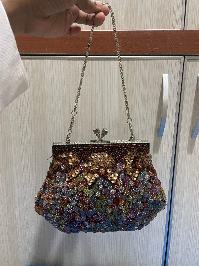 Beaded Sequin Frame Clutch Bag, foto 4