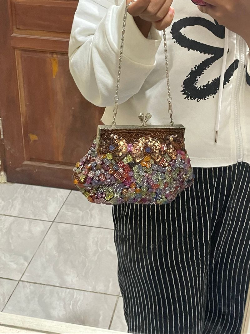 Beaded Sequin Frame Clutch Bag, foto 9