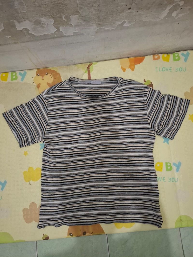 8 Seconds Korea Striped Knit Tee Size M, foto 5