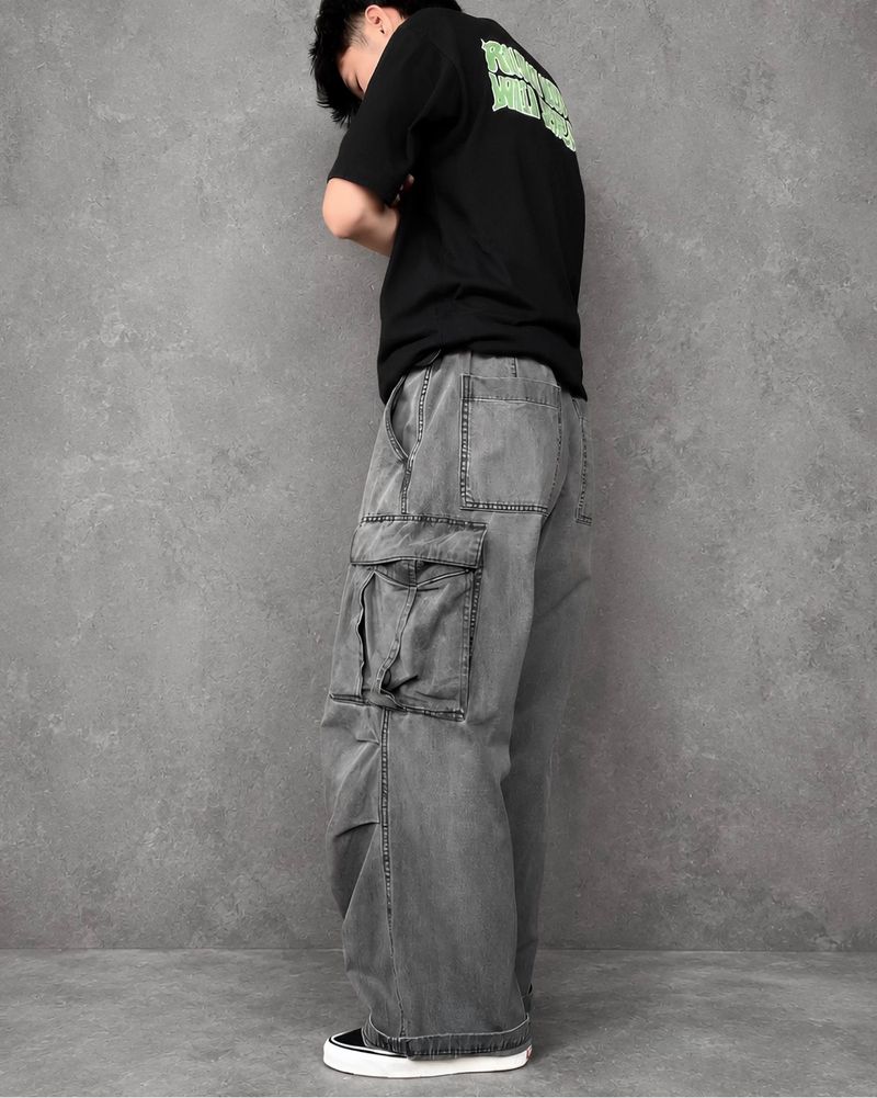 GU UNIQLO BAGGY GREY CARGO, foto 4