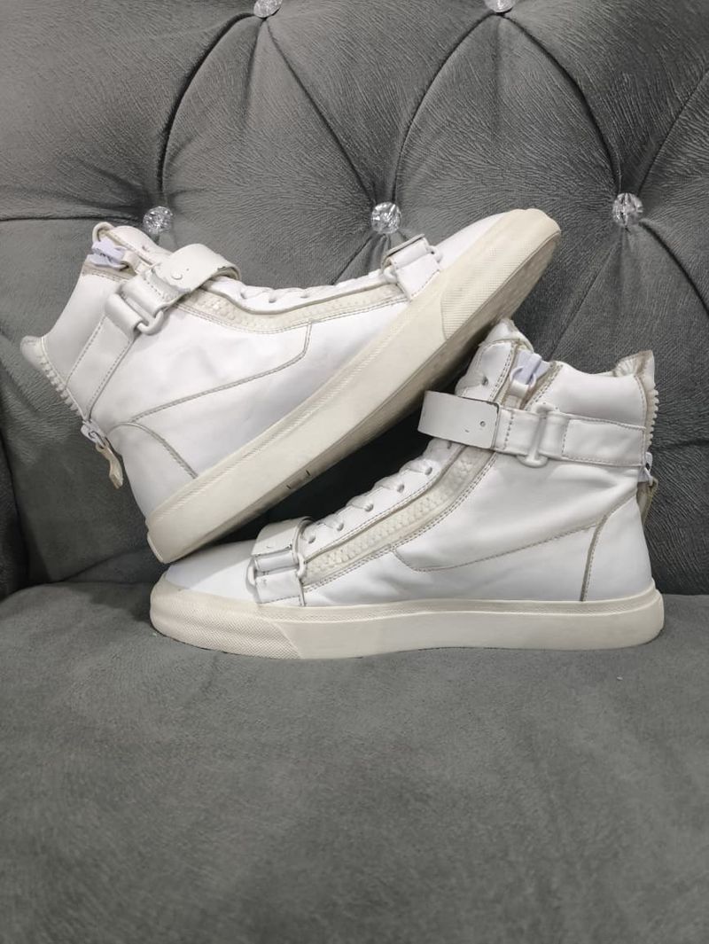 Giuseppe Zanotti Coby Velvet White Full Leather, foto 2