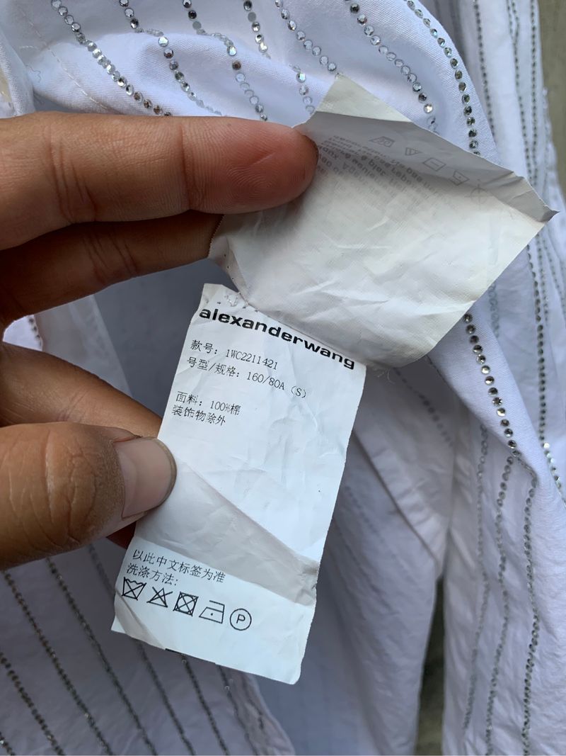 Alexander Wang Shimmering Crystals White Shirts, foto 8