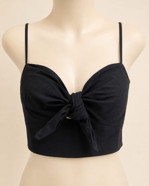 Love Bonito Original Ribbon Tie Crop Top Black BNWT Size M