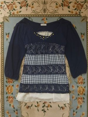 Axes femme tops lace mix blue
