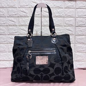 Coach Signature Poppy Black Vintage Tote Bag