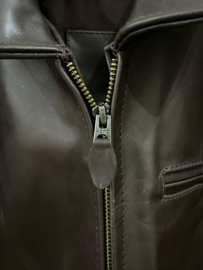 Jaket Kulit Detroit Cokelat “Custom” Sapi Original, foto 2