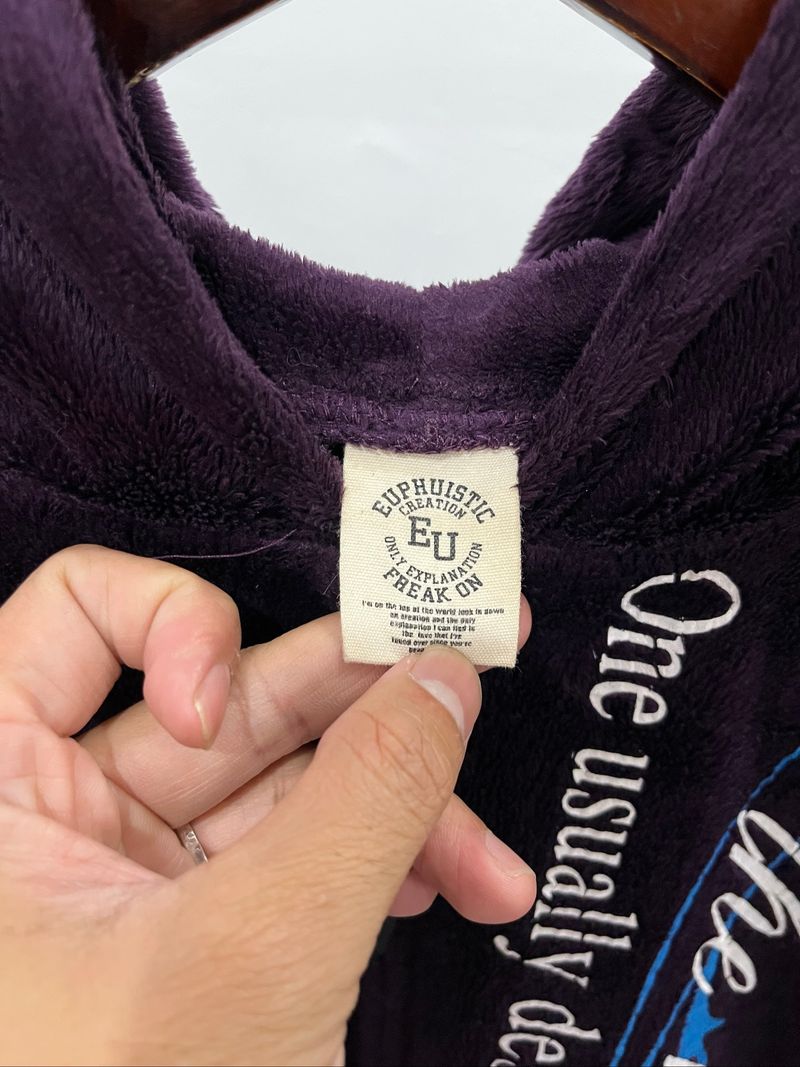 Eupustic velvet poem zip hoodie, foto 3