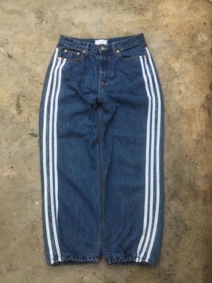 Vintage Y2K Jeans Pria white blue