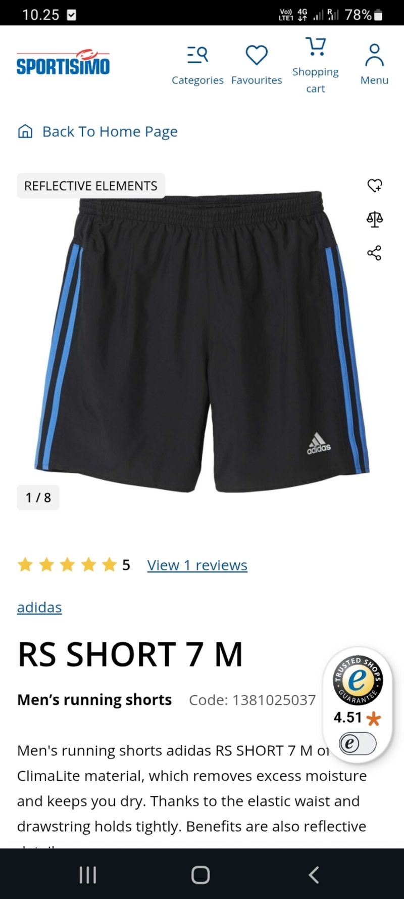 Adidas Short Running, foto 5
