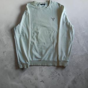 GUESS Crewneck Sweatshirt Original White Cream Size XL Korea