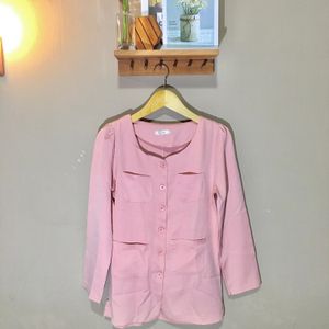 Minimalist Casual Shirt Wanita pink