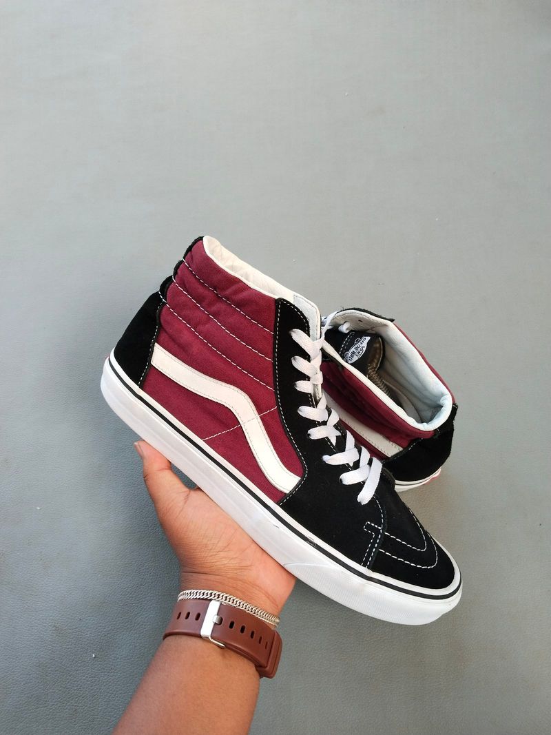 high top vans sk8 merah maroon