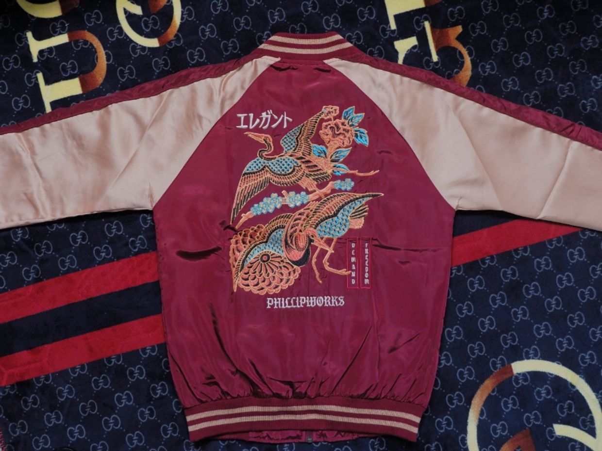 Biker Casual Bomber jacket Pria tan red