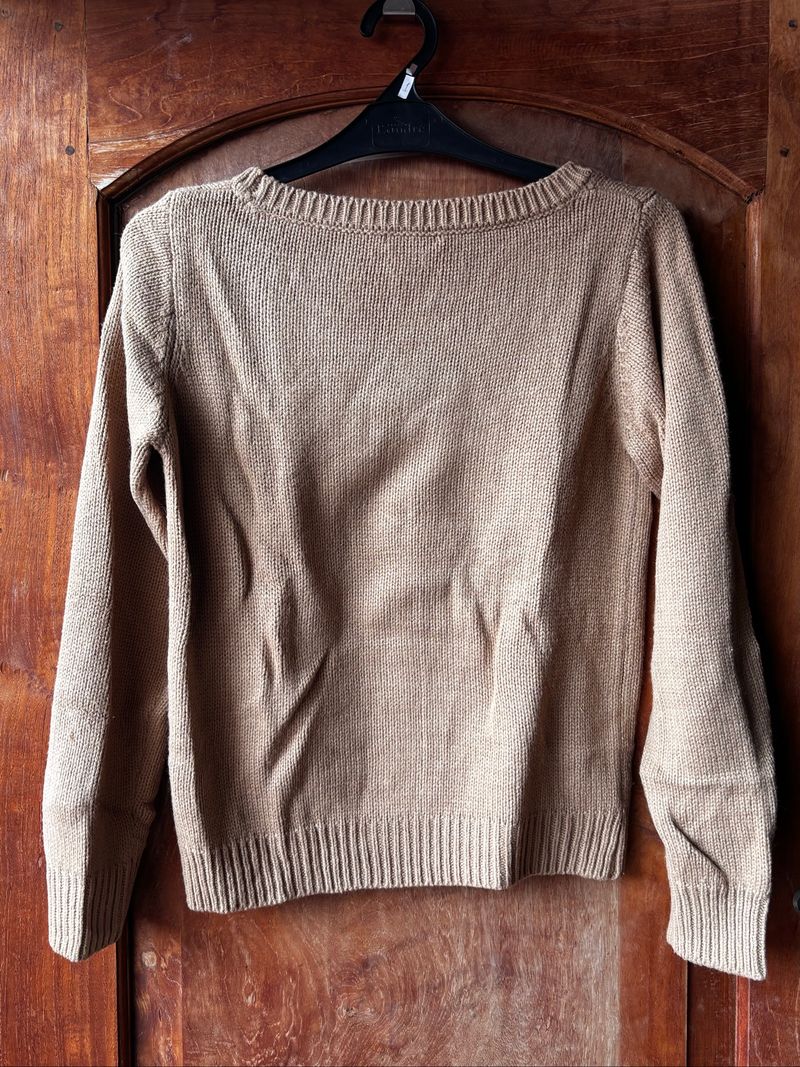 Sweater Rajut Cable Knit Khaki, foto 2