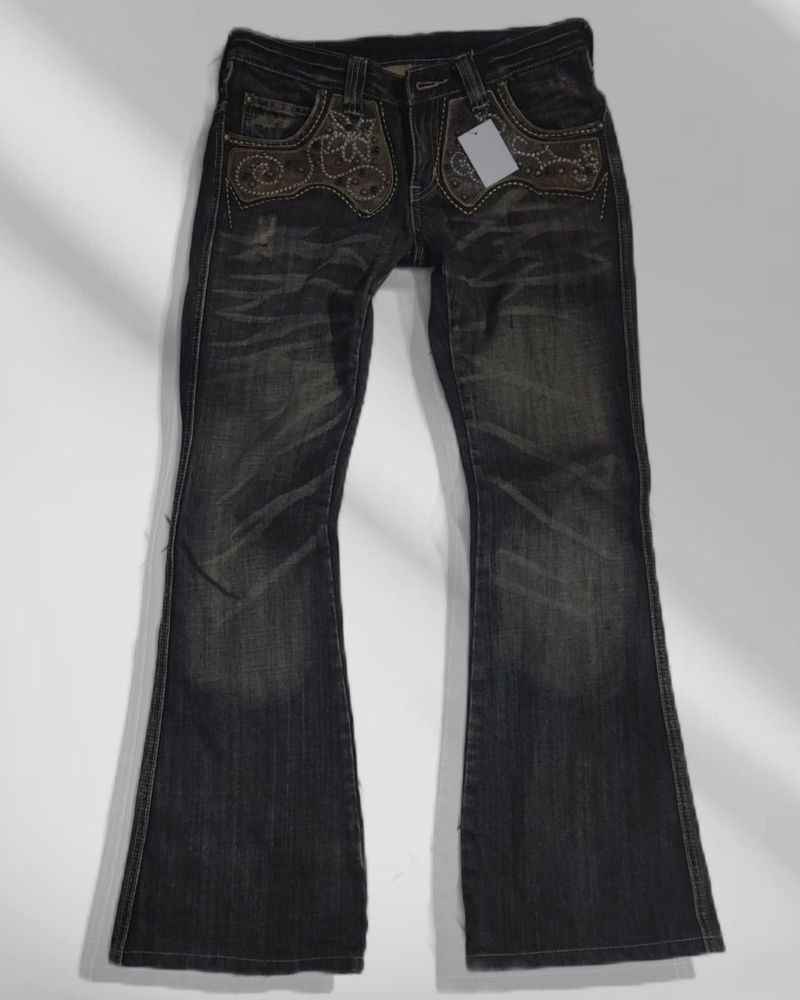 Tornado Mart Python Western stud Flared jeans - Preloved