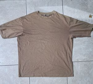 UNIQLO U Oversized T-Shirt 3/4 Sleeve Coklat Khaki Original
