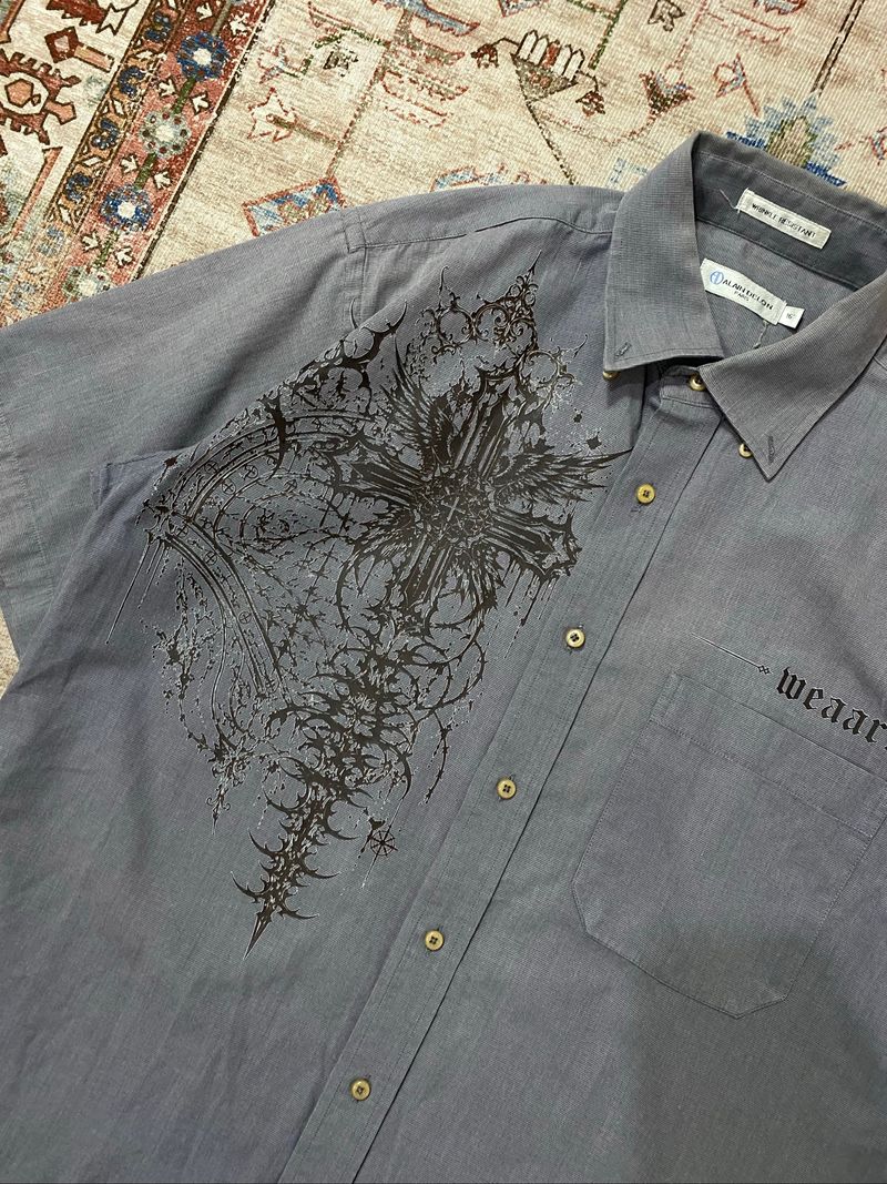 Boxyshirt gray crossigilsm Wearcy custom rework, foto 7