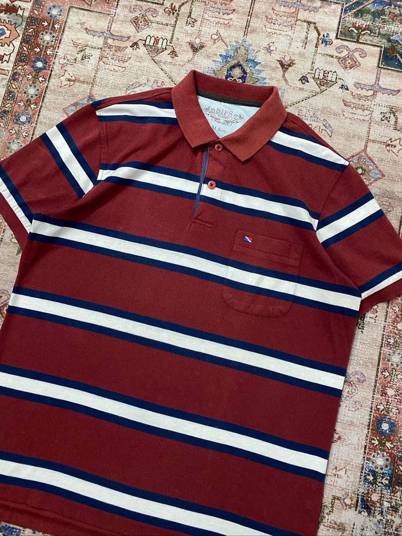 Poloshirt stripe pattern red Sifshomme, foto 6