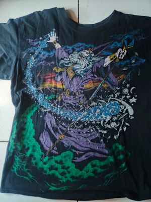 Kaos liquid blue vintage art wizard