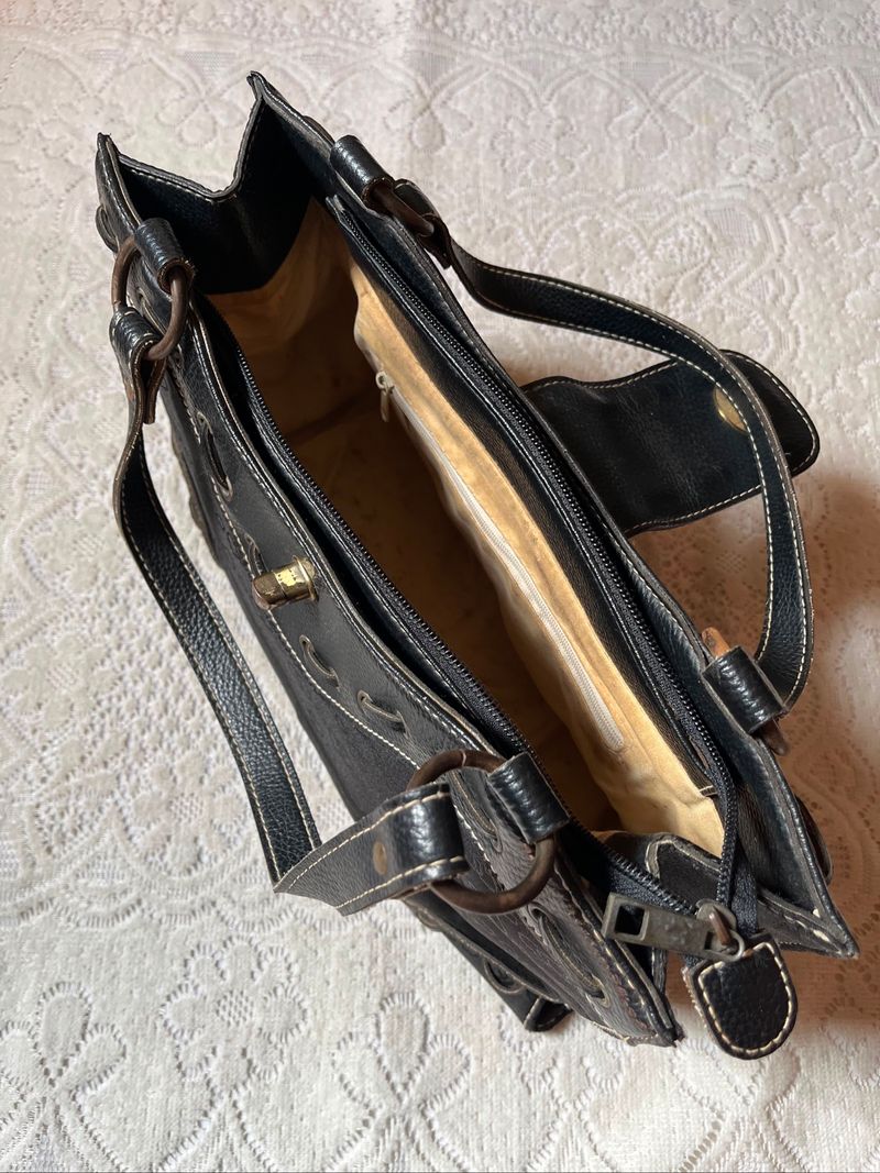 Black Patterned Top-Handle Handbag, foto 4