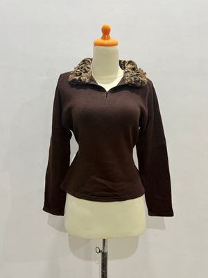 Long Sleeve Leopard Brown