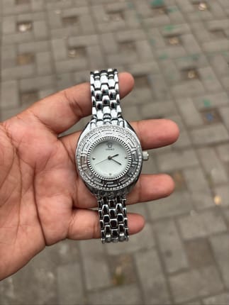 JAM TANGAN VERSACE ANALOG SILVER WHITE DIAL