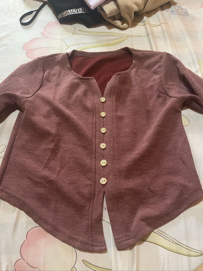 knit cardigan crop press body, foto 2