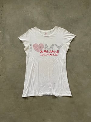 Y2k Fitted Tee Armani Exchange I Love My Armani