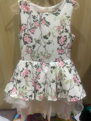 Dress pesta anak remaja  motif bunga