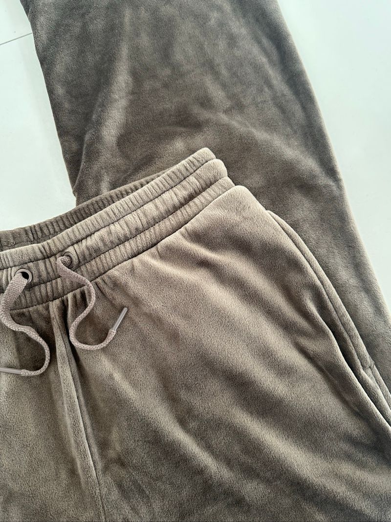 2000s y2k brown flared velour pants, foto 2