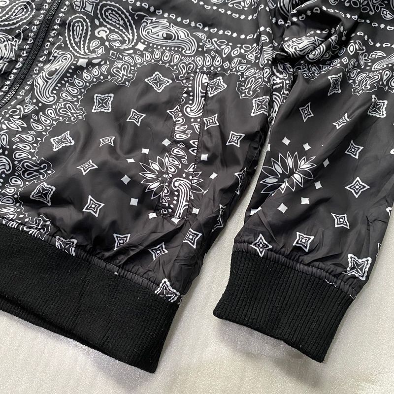 Vintage Y2K Bomber jacket Pria white black, foto 5