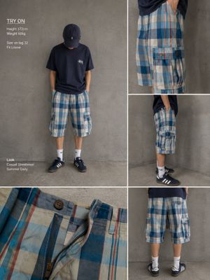 Vintage Old Navy Plaid Cargo Shorts