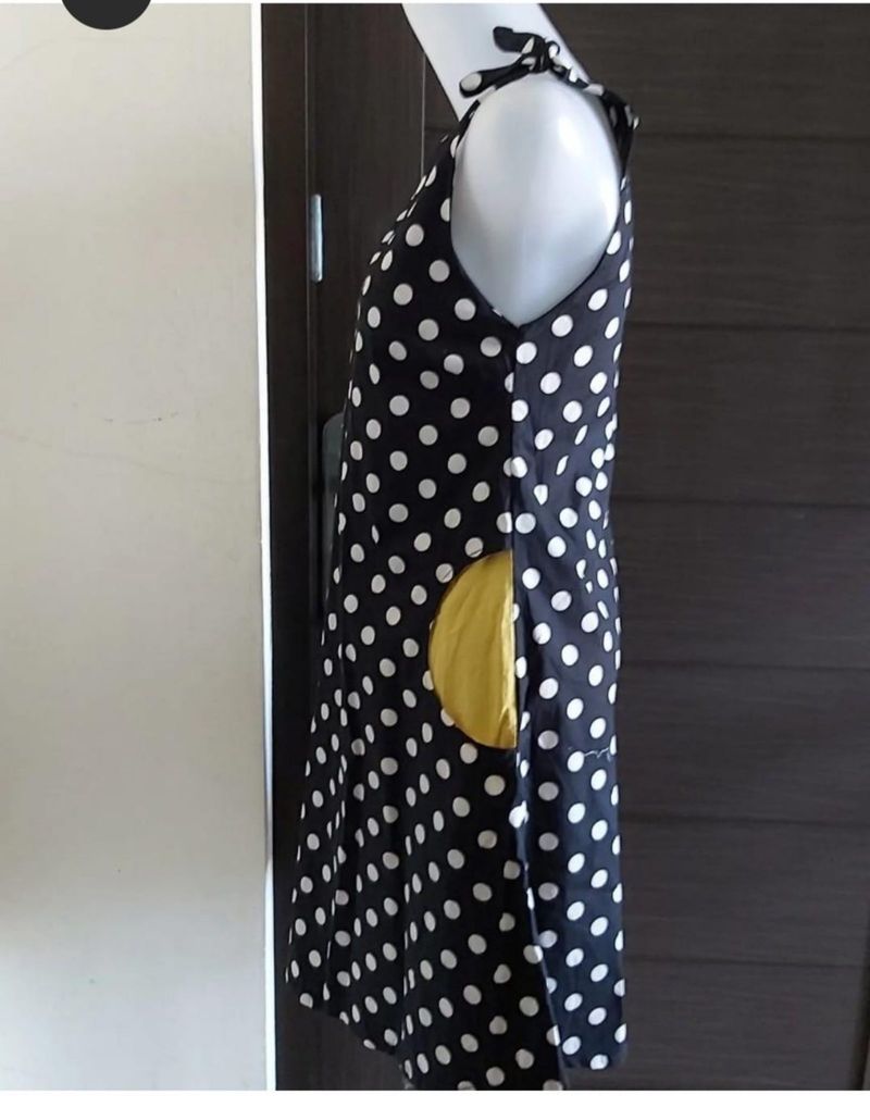 dress hitam polka putih pl, foto 2
